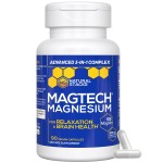 Magnesium Magtein L-Threonate, Glycinate & Taurate - 200mg Chelated Magnesium Complex - MagTech Magnesium Supplement for Relaxation & Brain Health - 90 Capsules