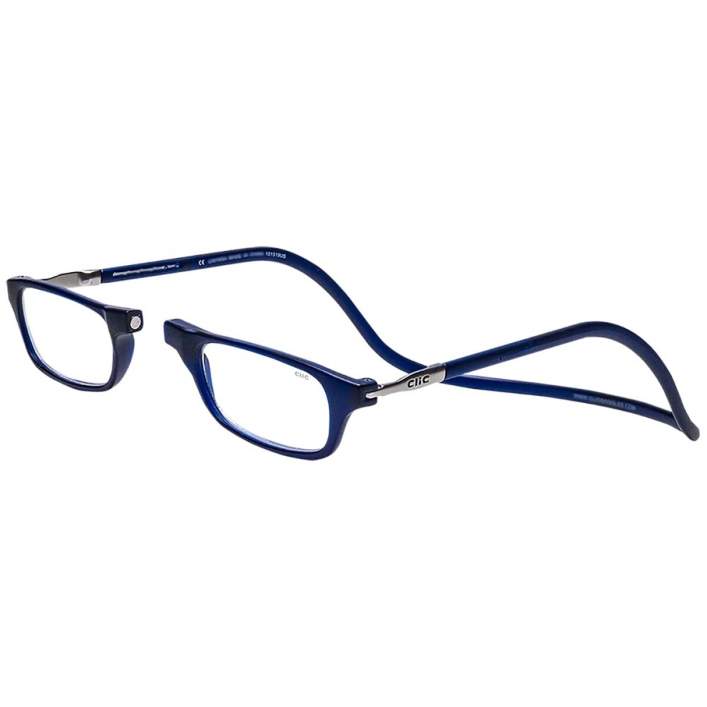 Clic Magnetic Reading Glasses for Men or Women, Computer Readers, Original (S-M, Dark Matte Blue, 2.50 Magnification)