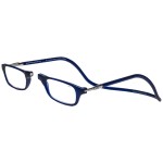 Clic Magnetic Reading Glasses for Men or Women, Computer Readers, Original (S-M, Dark Matte Blue, 2.50 Magnification)