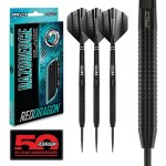 RED DRAGON Razor Edge Black 28g Tungsten Darts with Flights and Stems
