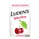Luden\'s Sore Throat Relief Lozenges for Minor Everyday Irritation & Dry Mouth, Wild Cherry Flavored Drops, 30 Count