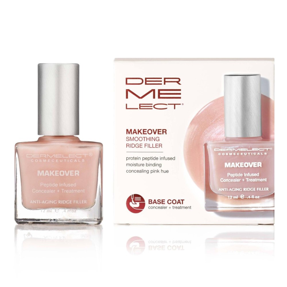Dermelect Makeover Ridge Filler - Award-Winning Nail Treatment, Strengthens, Moisturizes, Conceals Imperfections, Keratin & Peptide Enriched, For Healthy, Smooth Nails 0.4 oz