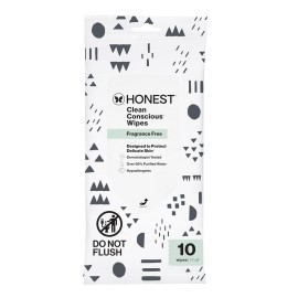 The Honest Company Clean Conscious Multi-Use Wipes Hypoallergenic and Unscented for Sensitive Baby Skin Over 99% Water Compostable Plant Based Pattern Play 10 Count