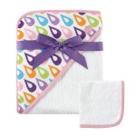Hudson Baby Unisex Baby Cotton Hooded Towel and Washcloth, Purple, One Size