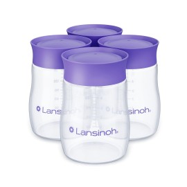 Lansinoh Breastmilk Storage Bottles | 4-Pack 5oz BPA & BPS-Free | Pump-to-Storage Feeding Bottles | Compatible with Lansinoh Breast Pumps and Nipples
