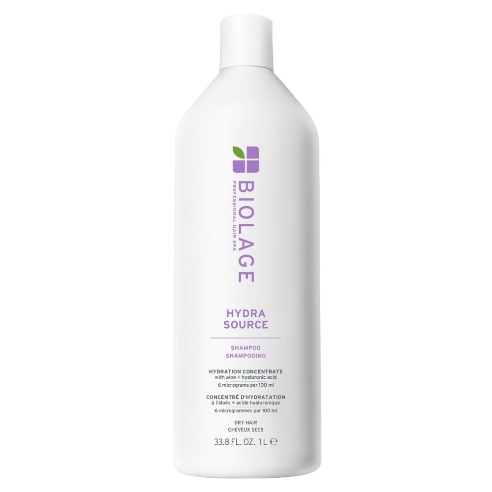Biolage Hydra Source Shampoo - Softens, Moisturizes & Adds Shine, For Dry Hair, Infused with Micro-Filtered Aloe Vera & Fermented Hyaluronic Acid, Vegan & Paraben-Free, Packaging May Vary