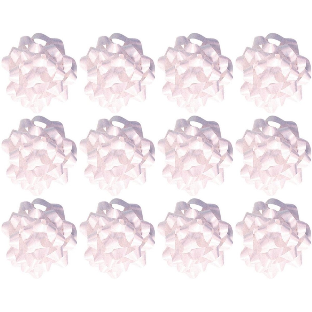 The Gift Wrap Company 12 Count Decorative Pearlized Gift Bows, Large, White