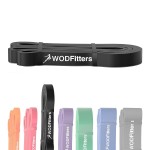 WODFitters Pull Up Assistance Band for Stretching, Mobility Workouts, Warm Up, Recovery, Powerlifting, Home Fitness and Exercise (2 Black)