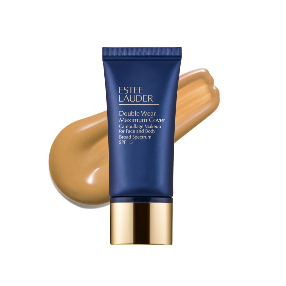 Este Lauder Double Wear 24-Hour Maximum Cover Camouflage Foundation for Face and Body SPF 15 | Full Coverage | Tattoo Cover Up Makeup Waterproof, 1.0 Fl Oz, 3W1 Tawny