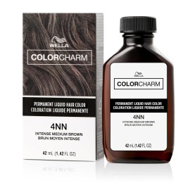 COLORCHARM Permanent Liquid Hair Color for Gray Coverage| 4NN Intense Med Brown | 1.4 Fl Oz