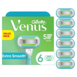 Gillette Venus Extra Smooth Womens Razor Blade Refills, 6 Count, Designed for a Close, Smooth Shave