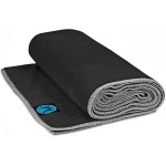 Youphoria Yoga Microfiber Non-Slip Towel - Hot Yoga Mat Towel for Enhanced Grip and Sweat Absorption - Purple with Gray Stitching