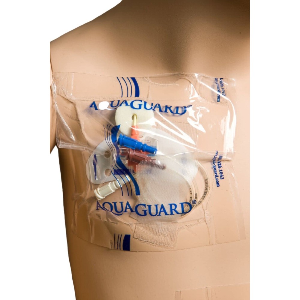 TIDI 50005-CSE AquaGuard Sheet - 5 x 5 - (Area of Coverage: 3.5 x 3.5) - Shower Protection Sheet - Self-Adhesive Moisture Barrier - Wound Cover for Showering - 98 Sheets - Home Medical Supplies