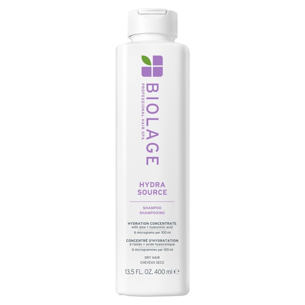 Biolage Hydra Source Shampoo - Softens, Moisturizes & Adds Shine, For Dry Hair, Infused with Micro-Filtered Aloe Vera & Fermented Hyaluronic Acid, Vegan & Paraben-Free, 13.5 Fl Oz
