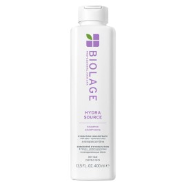 Biolage Hydra Source Shampoo - Softens, Moisturizes & Adds Shine, For Dry Hair, Infused with Micro-Filtered Aloe Vera & Fermented Hyaluronic Acid, Vegan & Paraben-Free, 13.5 Fl Oz
