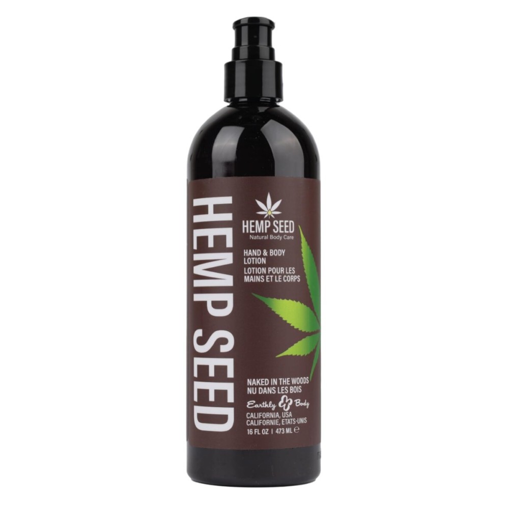 Hemp Seed Hand & Body Lotion, Naked in the Woods Scent - 16 oz. - Soothe Dry Skin - Argan Oil, Hemp Seed Oil - Light, Non-Greasy Formula - Vegan & Cruelty Free