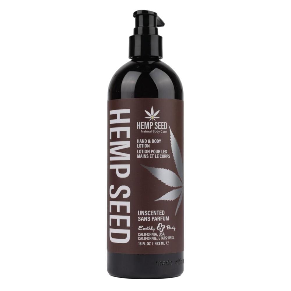 Hemp Seed Hand & Body Lotion, Unscented - 16 oz. - Soothe Dry Skin - Argan Oil, Hemp Seed Oil - Light, Non-Greasy Formula - Vegan & Cruelty Free