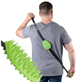 Cactus Scratcher Original Back Scratcher - 2-Sided Back Scratching Tool for Hard-to-Reach Area, Durable 45 Strap with Ball Handles for Towel Like Operation, Universal Gifts for Men and Women, Green