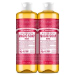 Dr. Bronner\'s Pure-Castile Magic Liquid Soap (Rose, 16 Ounce, 2-Pack)- Made with Regenerative Organic Certified Oils, 18-in1 Uses: Face, Hair, Hand & Body Soap, Laundry, Pets- Concentrated, Vegan