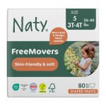 Naty FreeMovers Diaper Pants | Sensitive Skin Certified Potty Training Pants | Soft, Unscented | Absorbent & Leak-Proof | Unisex Baby & Toddler | Size 5, 3T-4T (26-40 lbs), 80 Count