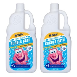 Mr. Bubble Extra Gentle Bubble Bath - Hypoallergenic, Tear Free Bubble Bath Solution Perfect for Sensitive Skin (Pack of 2 Bottles, 36 fl oz Each)