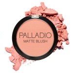 Palladio Matte Blush, Brushes onto Cheeks Smoothly, Soft Matte Look and Even Finish, Flawless Velvety Coverage, Effortless Blending Makeup, Flatters the Face, Convenient Compact, Peach Ice