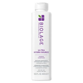 Biolage Ultra Hydra Source Shampoo - Deeply Moisturizes and Hydrates Very Dry Hair, Cleanses and Tames Frizz, For Thick, Coarse Hair, Infused with Cupuau Butter & Salicylic Acid, 13.5 Fl Oz
