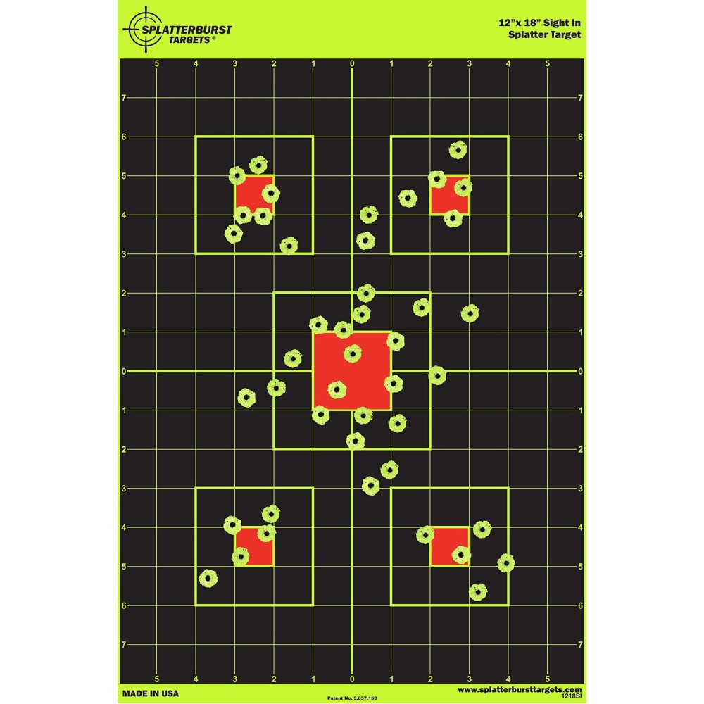 25 Pack - 12 x 18 inch Sight in - Splatterburst Shooting Targets for Rifle, Pistol, Airsoft, BB Gun, Pellet Gun, Air Rifle