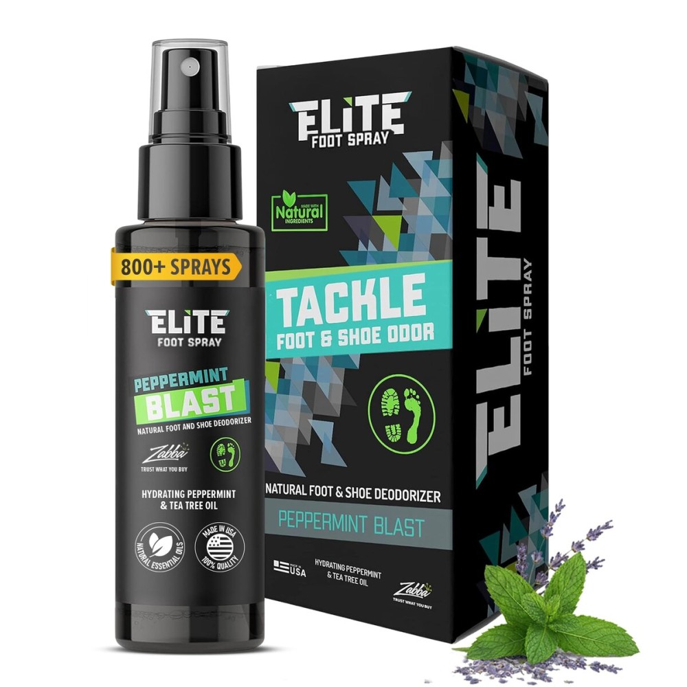 Elite Sportz Shoe Deodorizer (800+ Sprays) - Foot Spray and Shoe Odor Eliminator - No More Smelly Shoes or Stinky Feet with our Peppermint Shoe Freshener - Small Gift for Men & Women