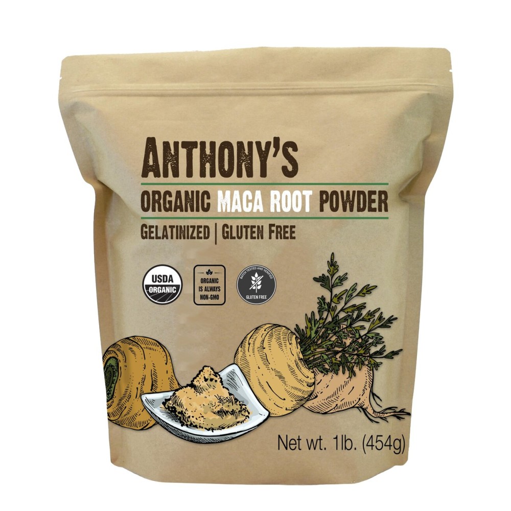 Anthony\'s Organic Maca Root Powder, 1 lb, Gelatinized for Enhanced Bioavailability, Gluten Free, Non GMO