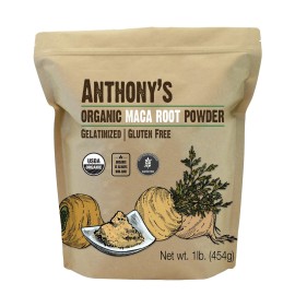 Anthony\'s Organic Maca Root Powder, 1 lb, Gelatinized for Enhanced Bioavailability, Gluten Free, Non GMO
