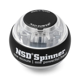NSD Essential Crystal Spinner Gyro Ball | Grip Strengthener for Forearms, Wrist & Hands | String Start Design, Up to 15,000 RPM | Portable Wrist Trainer & Workout Equipment | Ideal for Desk Workers, Athletes & Musicians