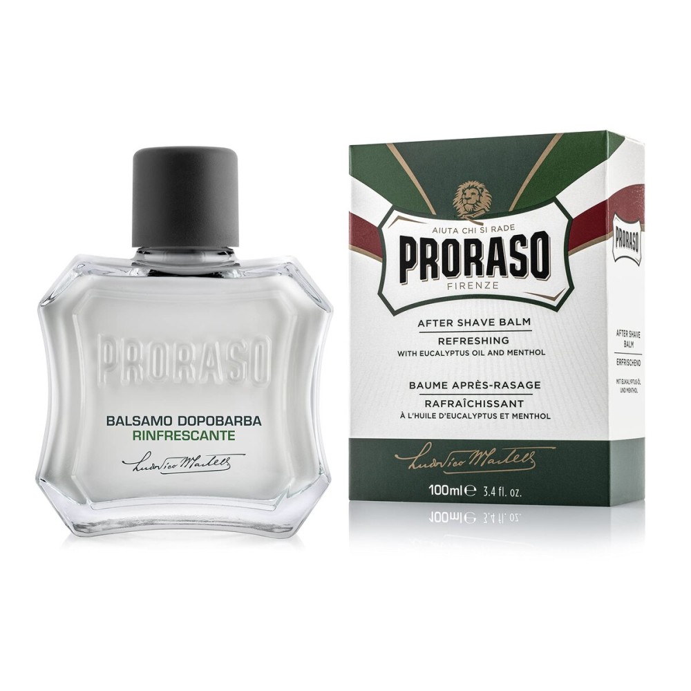 Proraso After Shave Balm for Men, Refreshing and Toning Moisturizer with Menthol and Eucalyptus Oil, 3.4 Fl Oz