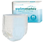 Swimmates Adult Swim Underwear, Pull-Up with Tear-Away Side Seams, Unisex, Disposable, Medium (34-48 Waist), 20 Count (Case of 4)