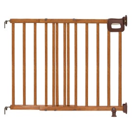 Ingenuity Wood Banister & Stair Safety Pet and Baby Gate, 32-48 Wide, 33 Tall, Install Banister to Banister or Wall, or Wall to Wall in Doorway or Stairway, Banister and Hardware Mounts - Cherry
