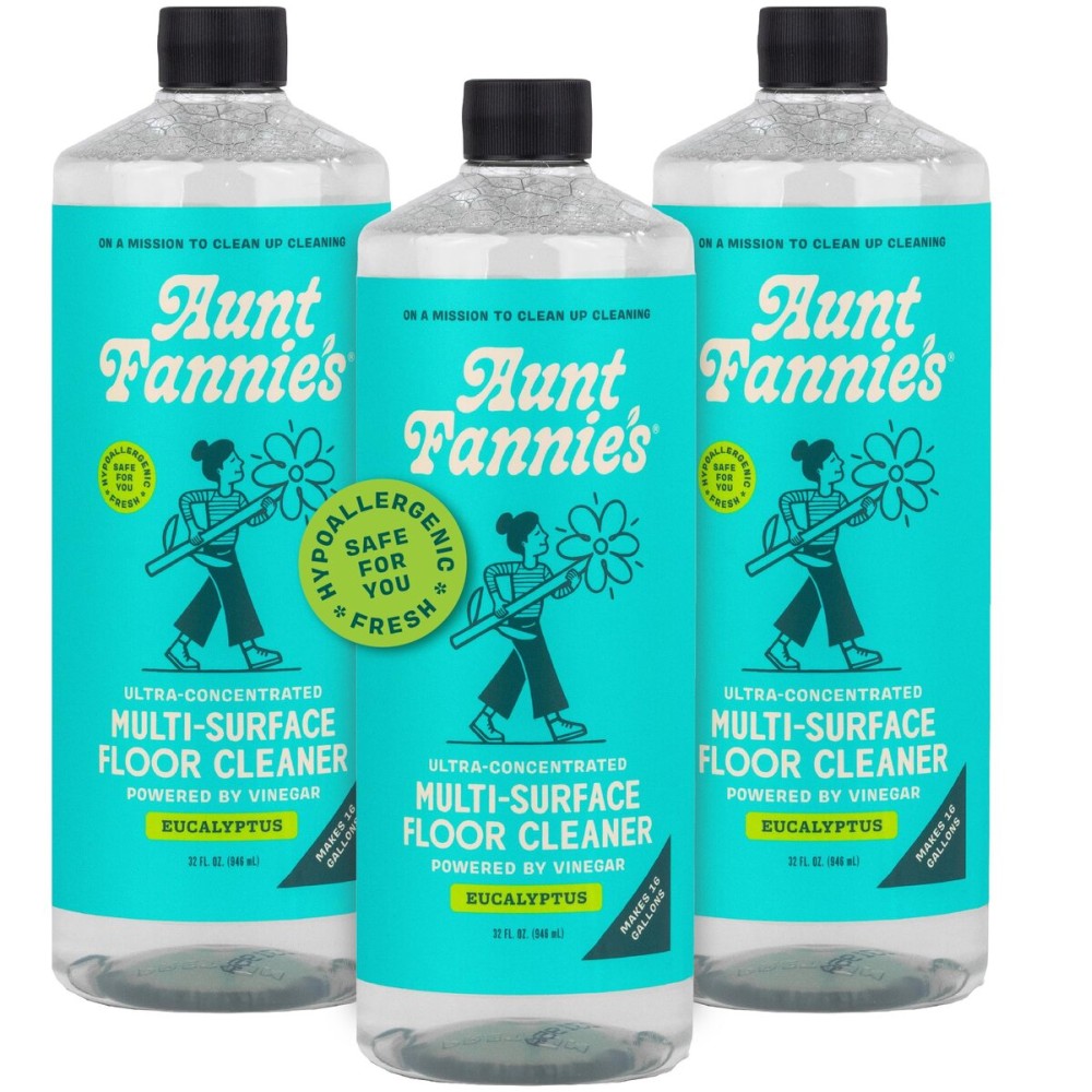 Aunt Fannie\'s Ultra Concentrated Floor Cleaner Vinegar Wash, Multi-Surface Solution For Mopping, Makes 16 Gallons, Eucalyptus Scent, 32 oz. (Pack of 3)