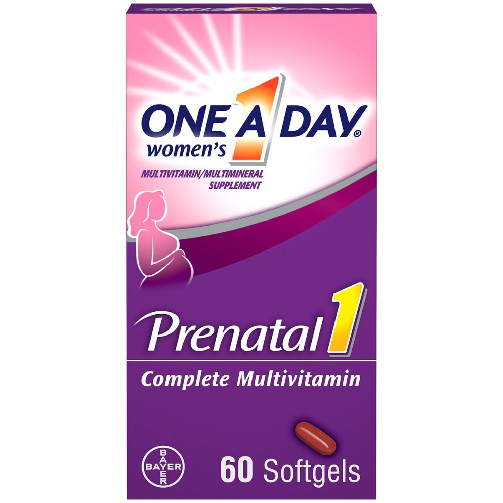 One A Day Women\'s Prenatal 1 Multivitamin Including Vitamin A, Vitamin C, Vitamin D, B6, B12, Iron, Omega-3 DHA & more, Tablet,Softgels, 60 Count - Supplement for Before, During, & Post Pregnancy