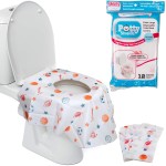 Potty Shields Toilet Seat Covers Disposable (12 Pack, Sports) - XL Waterproof Toilet Cover for Toddlers, Kids & Adults - Portable & Individually Wrapped for Travel, Potty Training & Public Restrooms