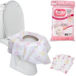 Potty Shields Toilet Seat Covers Disposable (20 Pack, Floral) - XL Waterproof Toilet Cover for Toddlers, Kids & Adults - Portable & Individually Wrapped for Travel, Potty Training & Public Restrooms