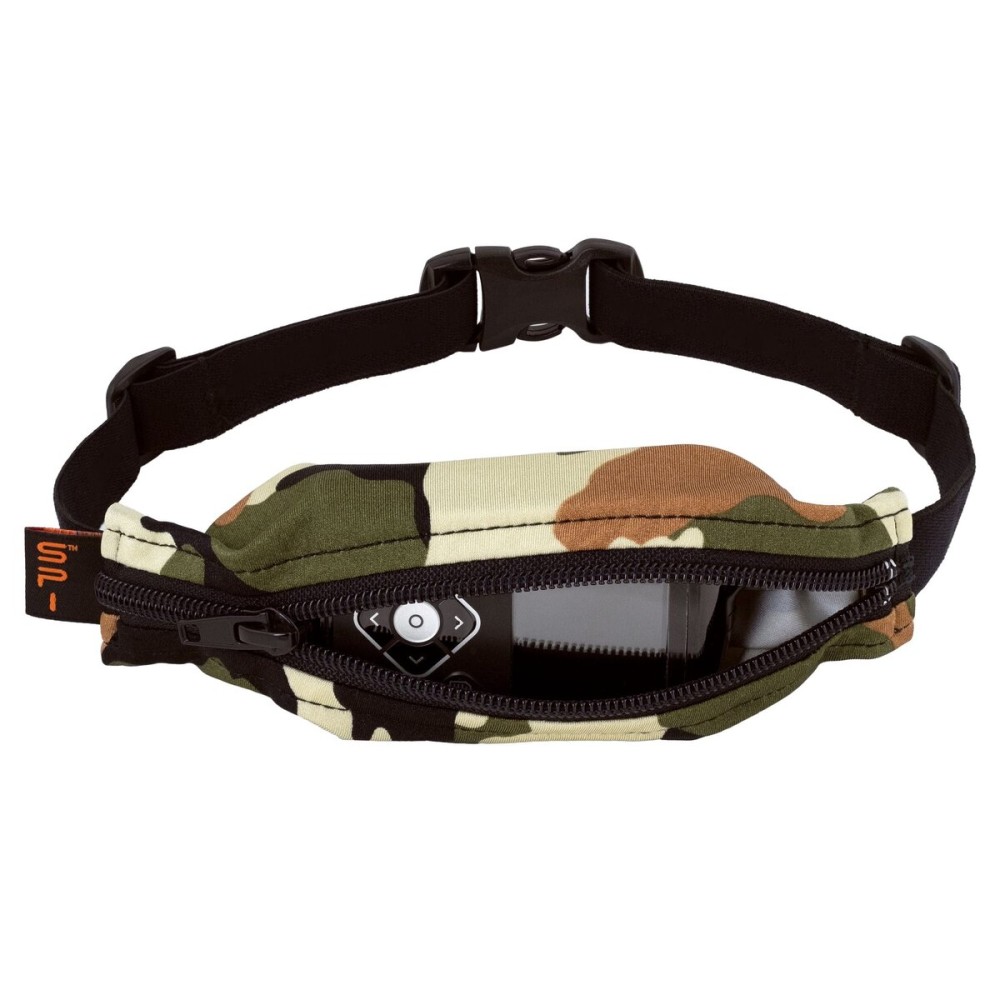 SPIbelt Kids Pocket Belt, Expandable Pocket, Adjustable Waist, No Bounce, No Logo Band, Camo with Black Zipper