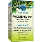Natural Factors Whole Earth & Sea Women\'s 50+ Multivitamin & Mineral - Daily Multivitamin with Calcium, Selenium & More - Supports Bone & Brain Health - 60 Tablets (30 Servings)