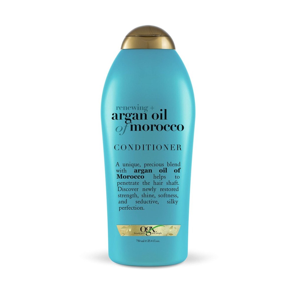 OGX Renewing + Argan Oil of Morocco Hydrating Hair Conditioner, Cold-Pressed Argan Oil to Help Moisturize, Soften & Strengthen Hair, Paraben-Free with Sulfate-Free Surfactants, 25.4 Fl Oz (Pack of 4)