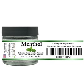 15 ML (0.5 FL OZ) Premium Menthol Crystals 100% Pure Organic and Natural in Glass Jar