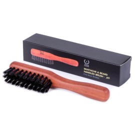 ZEUS Boar Bristle Beard & Mustache Handled Brush for Men, Firm & Stiff Bristles, Travel Beard Care Brush with Handle (Made in Germany) J91