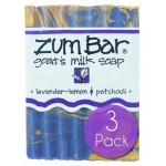 Zum Indigo Wild Goat\'s Milk Soap Bar - Bar Soap for Hands & Body Made with Essential Oils - 3 oz - Lavender-Lemon & Patchouli (3 Pack)