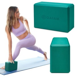 Gaiam Yoga Block - Supportive Latex-Free Eva Foam - Soft Non-Slip Surface with Beveled Edges for Yoga, Pilates, Meditation - Yoga Accessories for Stability, Balance, Deepen Stretches