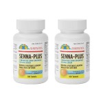 GeriCare Senna Plus Natural Vegetable Laxative with Stool Softener, Generic for Senekot | Docusate Sodium 50mg, Sennosides 8.6mg 100 Count (Pack of 2)