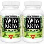 Swiss Kriss Herbal Laxative Tablets, Natural Laxatives for Constipation Relief, Senna Laxative, 250 tablets, (Pack of 2)