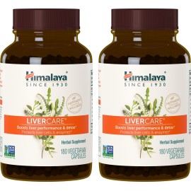 Himalaya LiverCare, 180 Day Supply - Herbal Liver Support Promoting Waste Elimination, Liver Cleanse, Detox, and Bile Production - Vegan, Non-GMO, Gluten Free, 375 mg, 180 Capsules (Pack of 2)