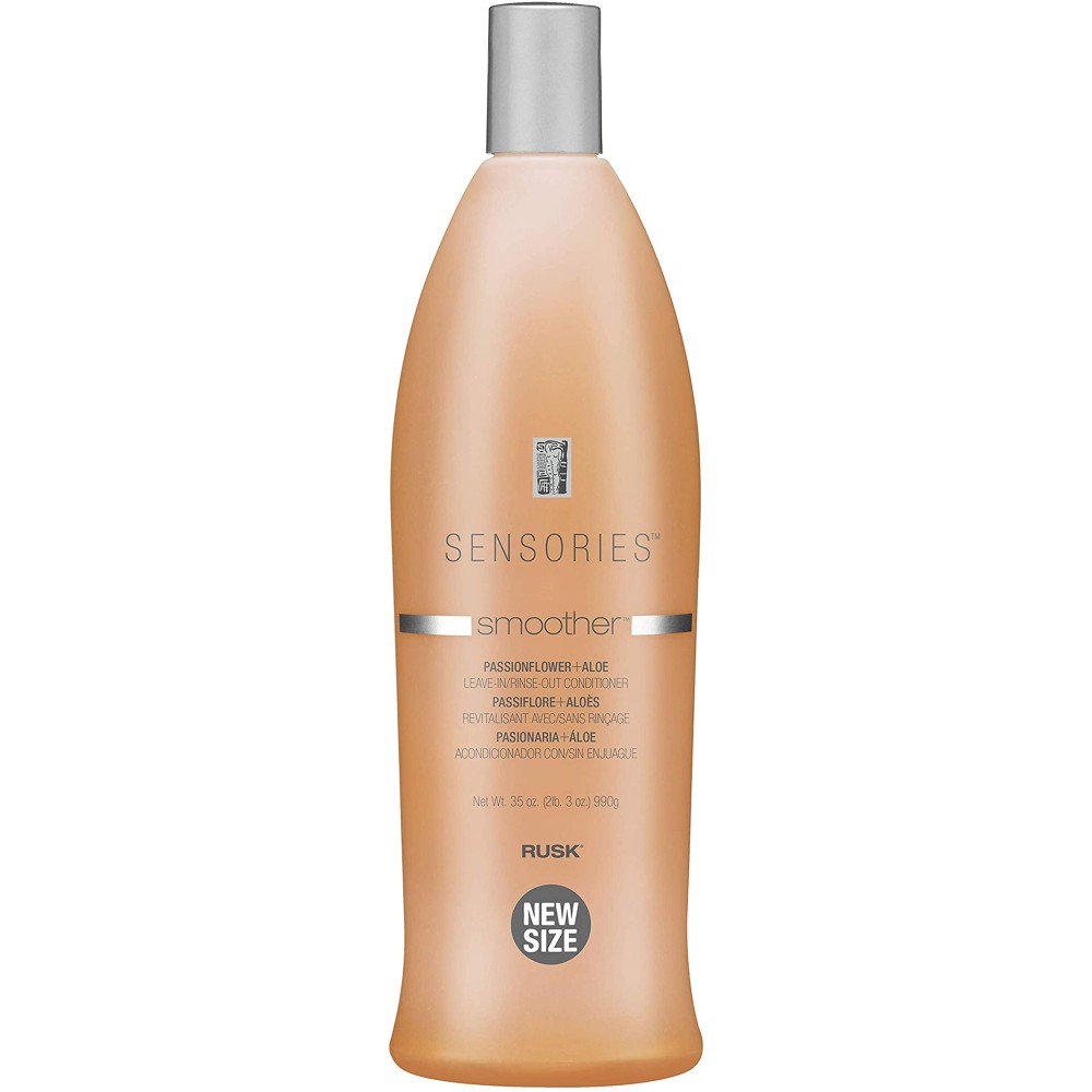 RUSK Sensories Smoother Passionflower and Aloe Leave-In Smoothing Conditioner, Provides Shine, and Body, 35 oz